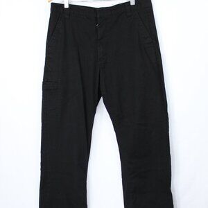 DIE HARD MEN'S BLACK FLAT FRONT COTTON BLEND PANTS 34X30